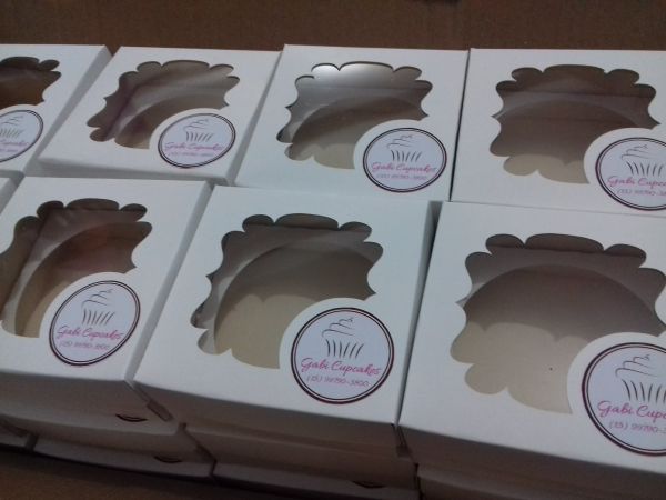 Caixa Para 1 Cupcake Com logo